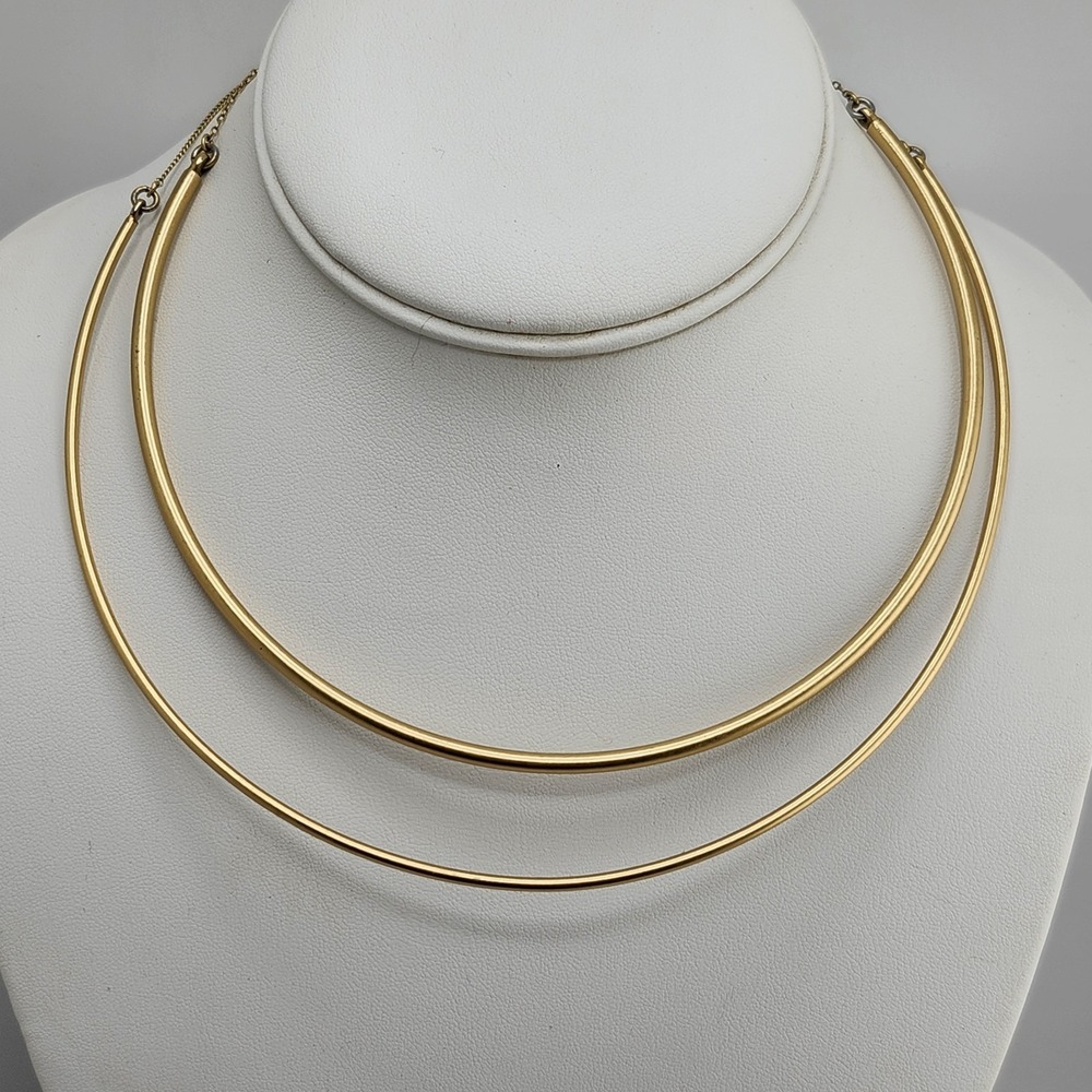 Madewell‎ Necklace Minimalist Bib Gold Tone Tribal Egyptian Revival